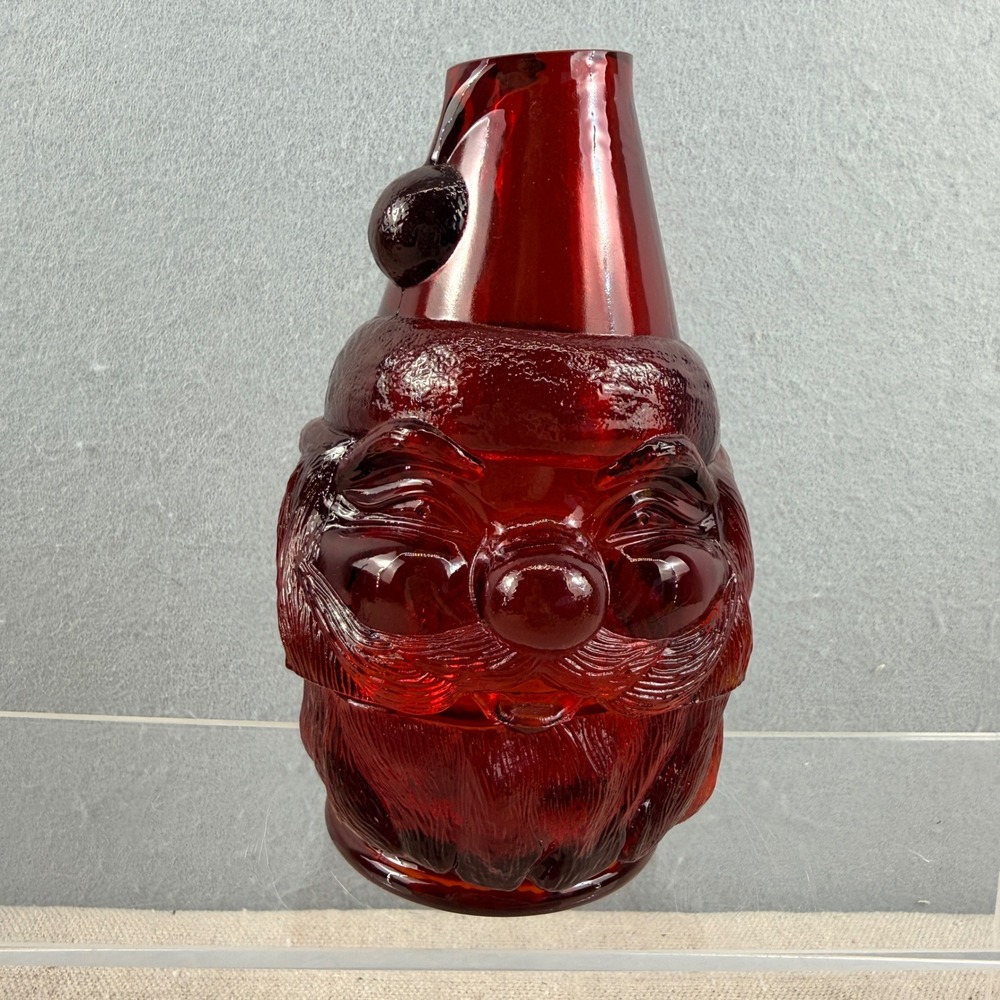 Fenton Old Fashioned Santa Fairy Lamp Ruby Red Glass Christmas